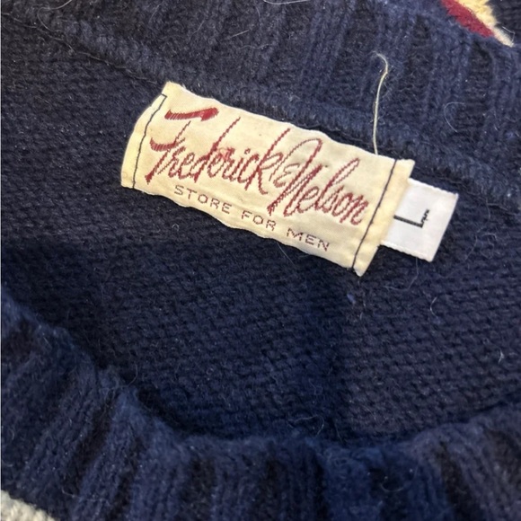 Vintage Wool Blend 70s Striped Crewneck Grandpa Sweater Men’s Large Unisex - Picture 5 of 9